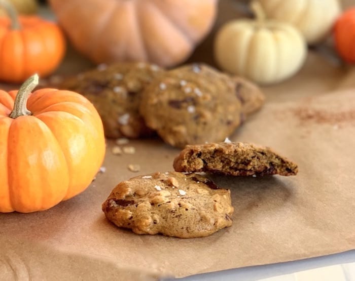 Healthy Pumpkin Cookies with Chocolate Chips